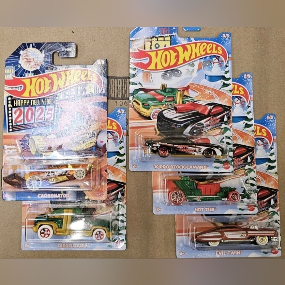 2024 Winter Edition HotWheels Pack Of 5 Cars